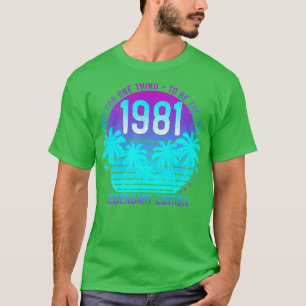 Camiseta Vintage 1981 Cumpleaños 40 Palm Estética de Amanec