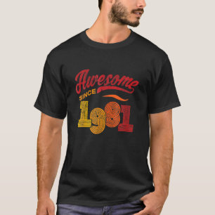Camiseta Vintage 1981 Hecho En 1981 40º Cumpleaños 40 Años 