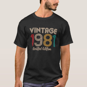 Camiseta Vintage 1981 Limited Edition 41st Birthday 41