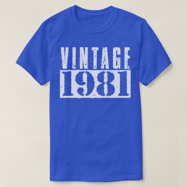 Camiseta Vintage 1981 Vintage White Text (Diseño del anverso)