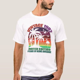 Camiseta Vintage 1982, 40 Aniversario, Para Hombres