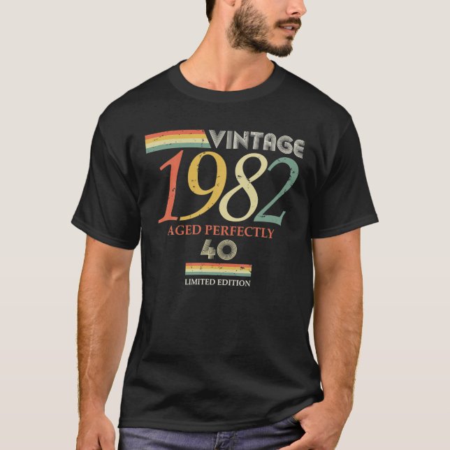 Camiseta Vintage 1982, 40 Años Es Perfectamente Regalo (Anverso)