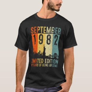 Camiseta Vintage 1982 40 años Septiembre 1982 40º nacimient