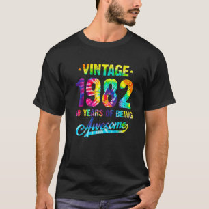 Camiseta Vintage 1982 40Th Birthday Tie Dye 40 Years Of Bei