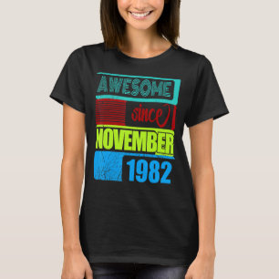Camiseta Vintage 1982 de 40 años nacido fantástico noviembr