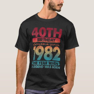 Camiseta Vintage 1982 edición limitada 1982 40 años 40T