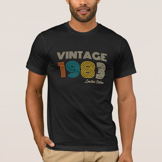 Camiseta Vintage 1983 43rd Birthday (Anverso)