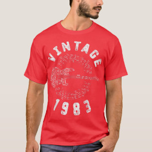 Camiseta Vintage 1983 Birthday Limited Edition Guitar Music