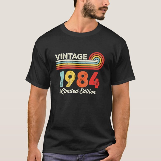 Camiseta Vintage 1984 Hombres Mujeres Nacidas En 1984 (Anverso)
