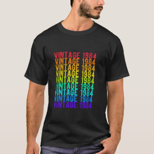 Camiseta Vintage 1984 Rainbow Colorful Love Peace 40th Birt