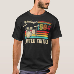 Camiseta Vintage 1984 Tambores 39th Birthday Drummer