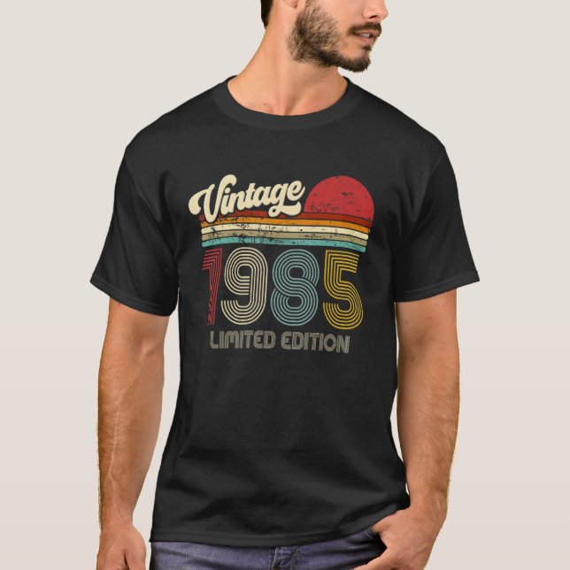 Camiseta Vintage 1985 Retro Style Birthday Limited Edition (Anverso)