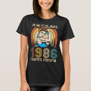 Camiseta Vintage 1986 cumpleaños para mujeres de 36 años