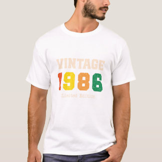 Camiseta Vintage 1986 Limited Edition Retro Birthday Design