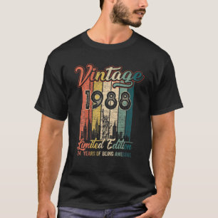 Camiseta Vintage 1988 34º Regalos De Cumpleaños 34 Años De 