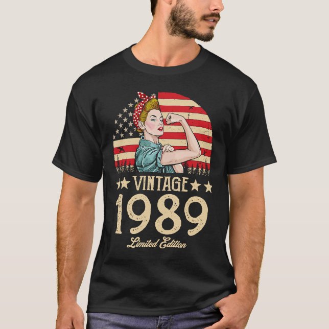 Camiseta Vintage 1989 1989 33a cumpleaños 33 años (Anverso)