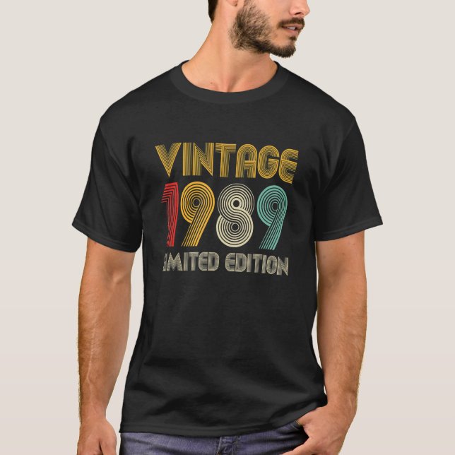 Camiseta Vintage 1989 33 años 33 años cumpleaños (Anverso)