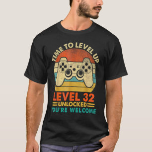Camiseta Vintage 1990 Gracioso Video Gamer de 32 años 32th