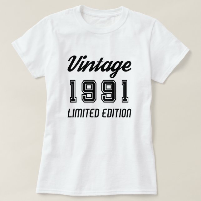 Camiseta Vintage 1991 Edición Limitada Aniversario del Cump (Diseño del anverso)