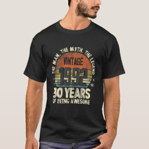 Camiseta Vintage 1992 30º Cumpleaños 30 Años De Ser