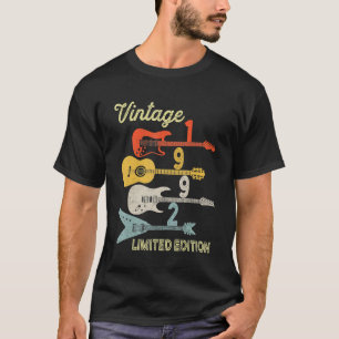 Camiseta Vintage 1992 Cumpleaños , Guitarra 30 cumpleaños