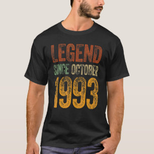 Camiseta Vintage 1993 Cumpleaños Leyenda Nacida Octubre Des