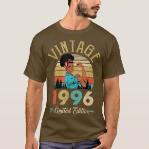 Camiseta Vintage 1996 26th Birthday Afro Black Woman 26 Yea