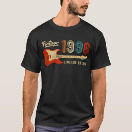 Camiseta Vintage 1996 Birthday Electric Guitar Bassist  