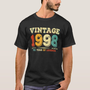 Camiseta Vintage 1998 24Th Birthday Gift Ideas Hombres Muje