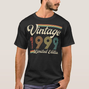 Camiseta Vintage 1999 Limited Edition 24 Years Years Birthd