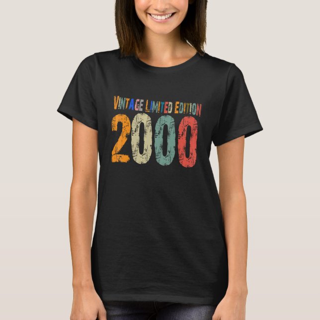 Camiseta Vintage 2000 Cumpleaños 22 Años (Anverso)