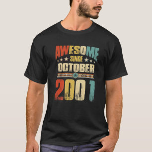 Camiseta Vintage 2001 20º Cumpleaños Increíble Desde El 2 D