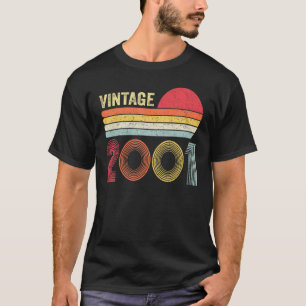 Camiseta Vintage 2001 21st Birthday Men Mujeres de 21 años