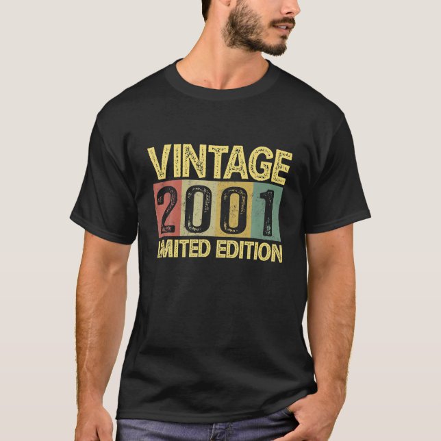 Camiseta Vintage 2001 Bday 21 años Funny (Anverso)