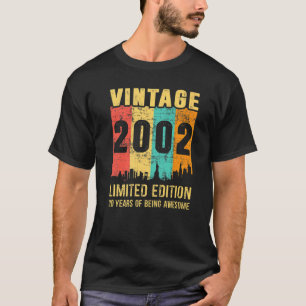 Camiseta Vintage 2002 20 años 20 cumpleaños