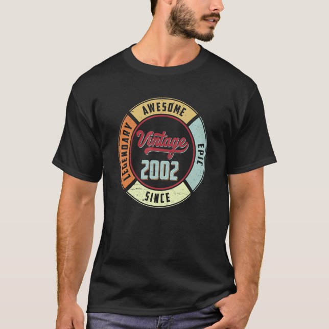 Camiseta Vintage 2002 20th Birthday Legendary Awesome Epic (Anverso)