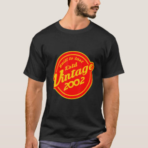 Camiseta Vintage 2002 retro cumpleaños de 20 años
