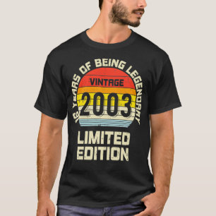 Camiseta Vintage 2003 Limited Edition 18 Years Old Fun 18th