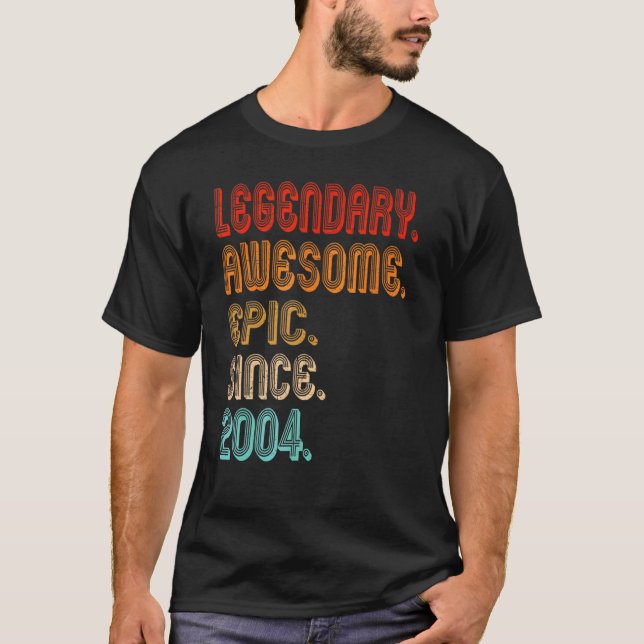 Camiseta Vintage 2004 18th Birthday Legendary Awesome Epic (Anverso)