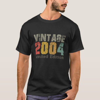 Camiseta Vintage 2004 Edición Limitada 18º Cumpleaños 18 Añ
