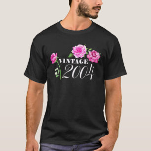 Camiseta Vintage 2004 Flores de 18 años Regalos de cumpleañ