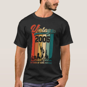 Camiseta Vintage 2005 17º Cumpleaños 17 Año De Ser Awesom