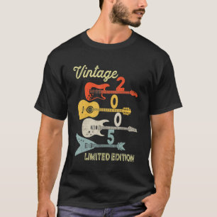 Camiseta Vintage 2005 Birthday Guitar 17 cumpleaños