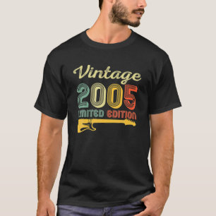 Camiseta Vintage 2005 Birthday Guitar 17 cumpleaños 17