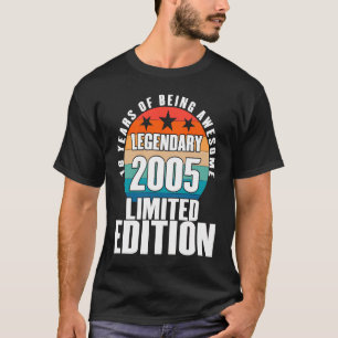 Camiseta Vintage 2005 Legendario cumpleaños de 18 años