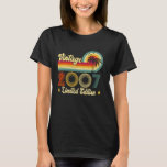 Camiseta Vintage 2007 edición limitada 18th Birthday Gift 1<br><div class="desc">Vintage 2007 Edición Limitada 18º regalo de cumpleaños 18 años</div>