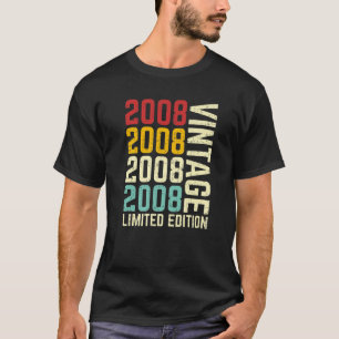 Camiseta Vintage 2008 Edición Limitada 13º Cumpleaños 13 Añ