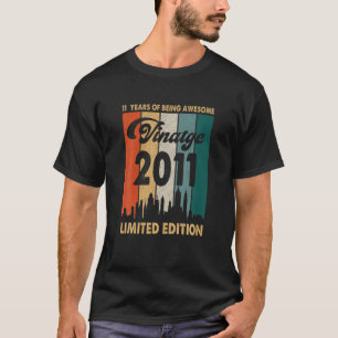 Camiseta Vintage 2011 11º Cumpleaños Retro 11 Años De Ser