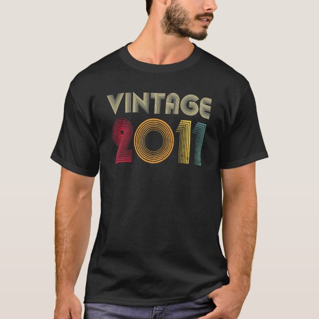Camiseta Vintage 2011 11th Birthday Retro 11 años (Anverso)