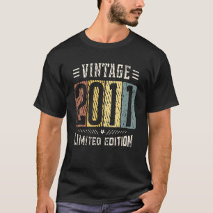 Camiseta Vintage 2011 Birth Year Limited Edition 11 Años O